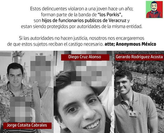 Mensaje de Anonymous México.