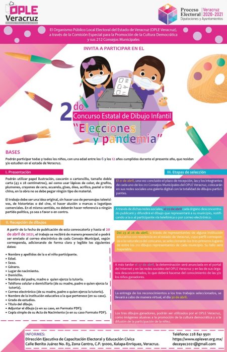 El OPLE Veracruz invita al 2do. Concurso Estatal de Dibujo Infantil ...