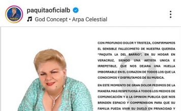 Falleció Paquita la del Barrio, en Xalapa, Veracruz